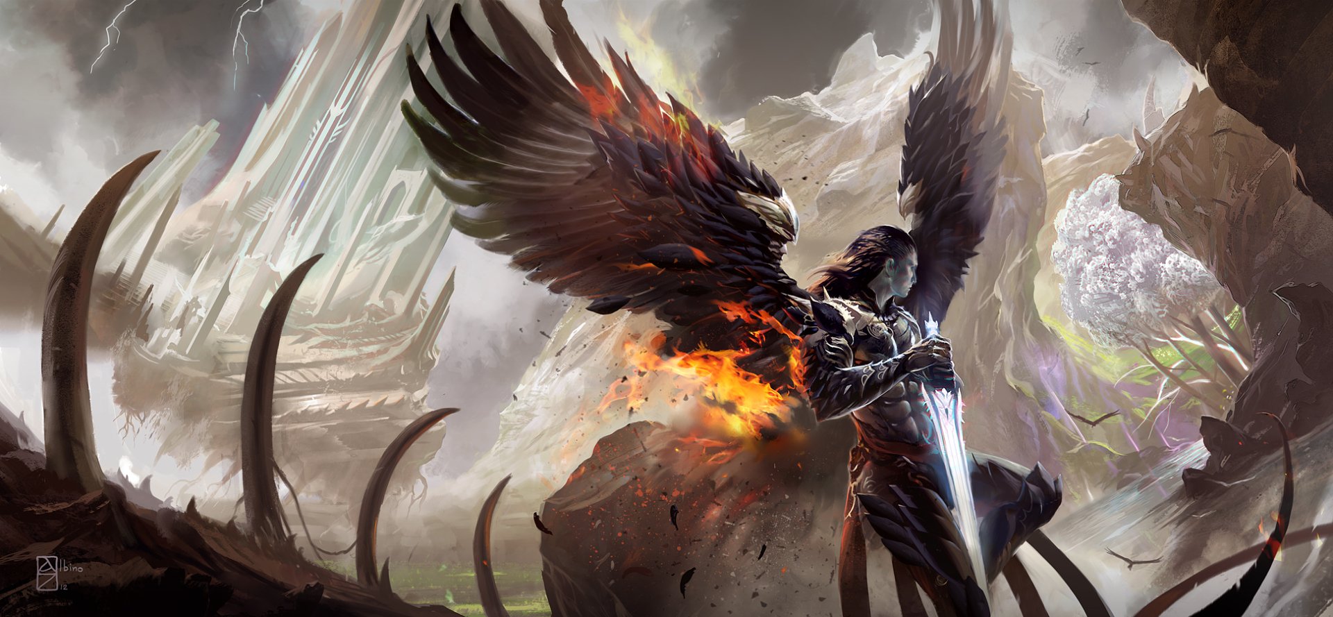 Download Fantasy Angel Warrior Wallpaper by Andreas Zafiratos