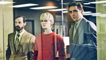HD wallpaper of Joe MacMillan, Cameron Howe, and Gordon Clark from Halt and Catch Fire, posing in an office setting.