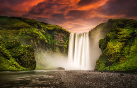  Skogafoss, the Golden Flow by Stanley Chen Xi