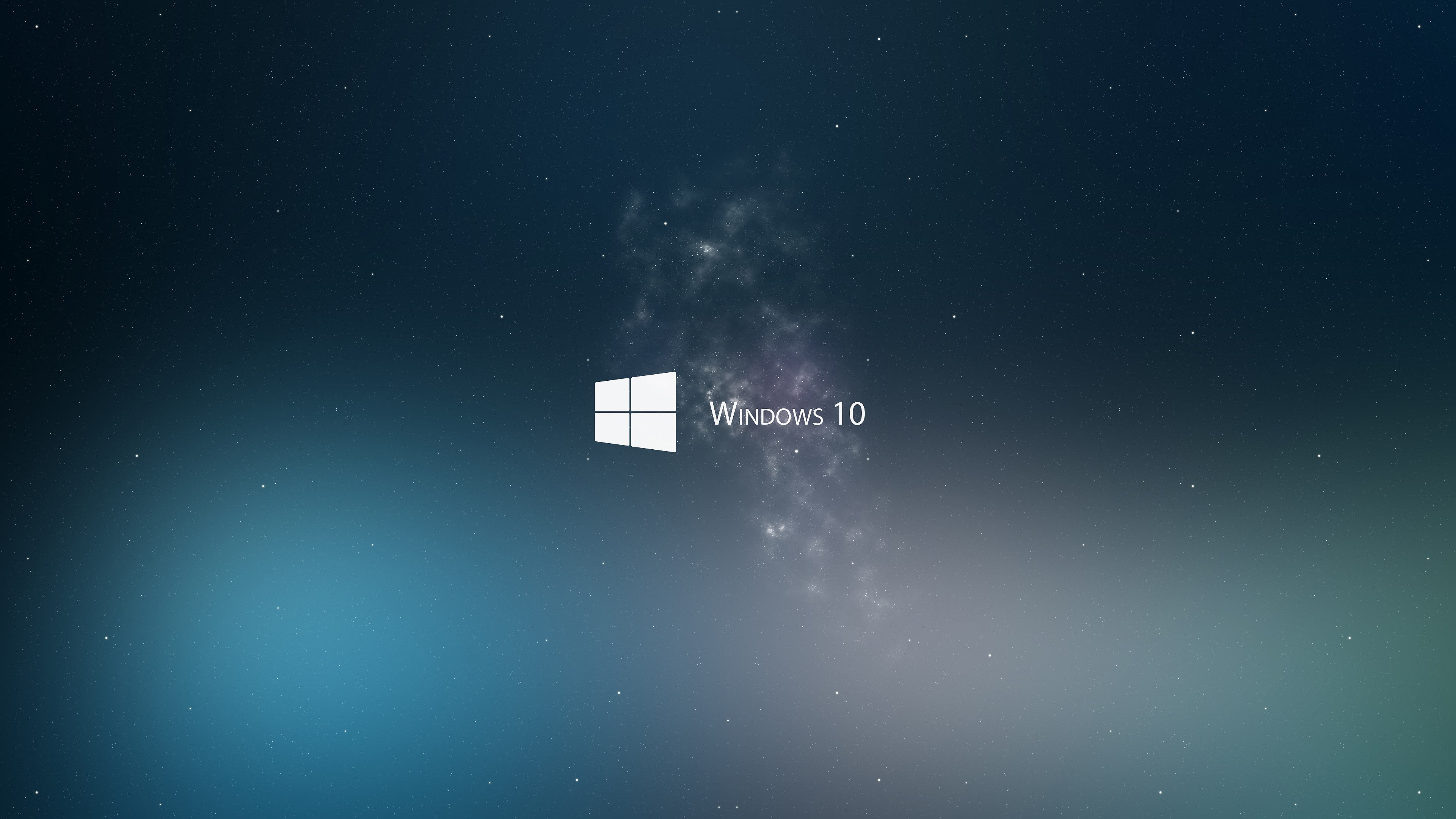 HD desktop wallpaper featuring the Windows 10 logo on a blue gradient background with a subtle glowing effect.