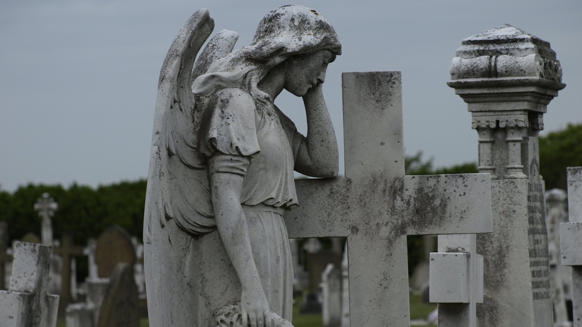 Download Man Made Angel Statue HD Wallpaper