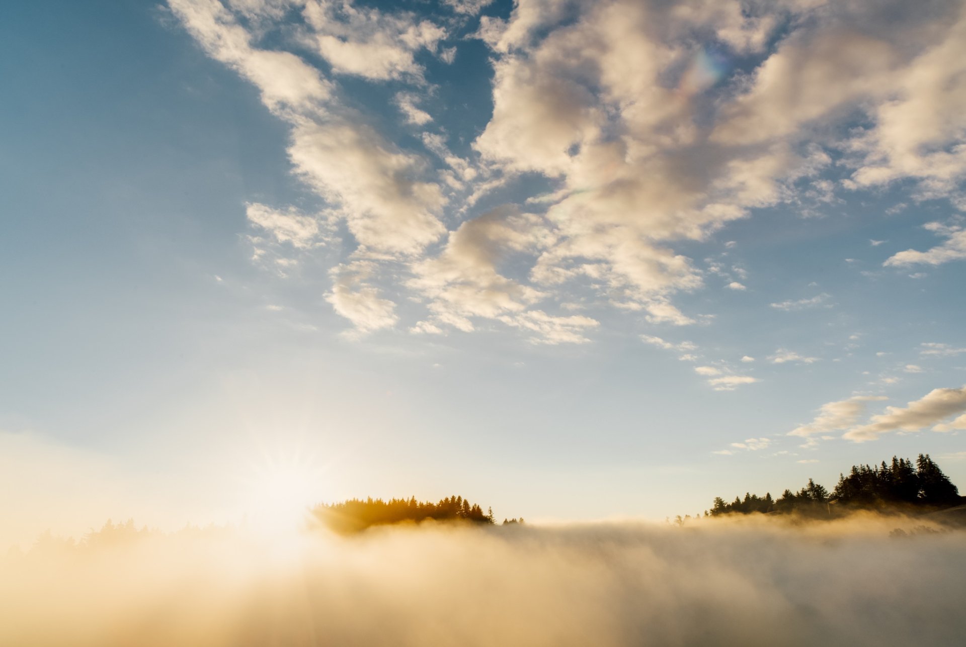Download Cloud Sky Sunbeam Nature Fog HD Wallpaper by Arthur Chang