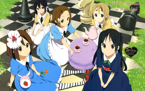 Azusa Nakano Tsumugi Kotobuki Ritsu Tainaka Yui Hirasawa Mio Akiyama Anime K-ON! HD Desktop Wallpaper | Background Image