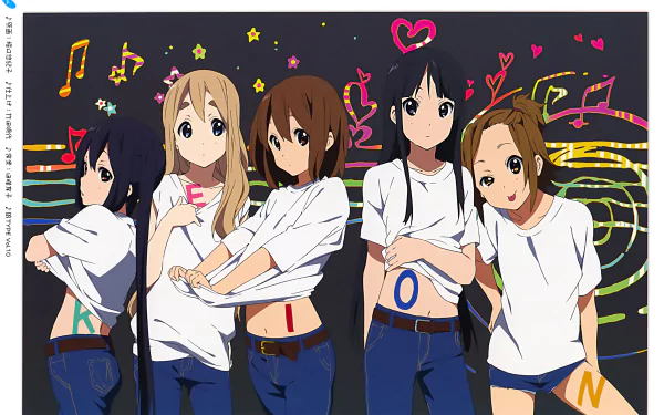 Azusa Nakano Tsumugi Kotobuki Ritsu Tainaka Yui Hirasawa Mio Akiyama Anime K-ON! HD Desktop Wallpaper | Background Image