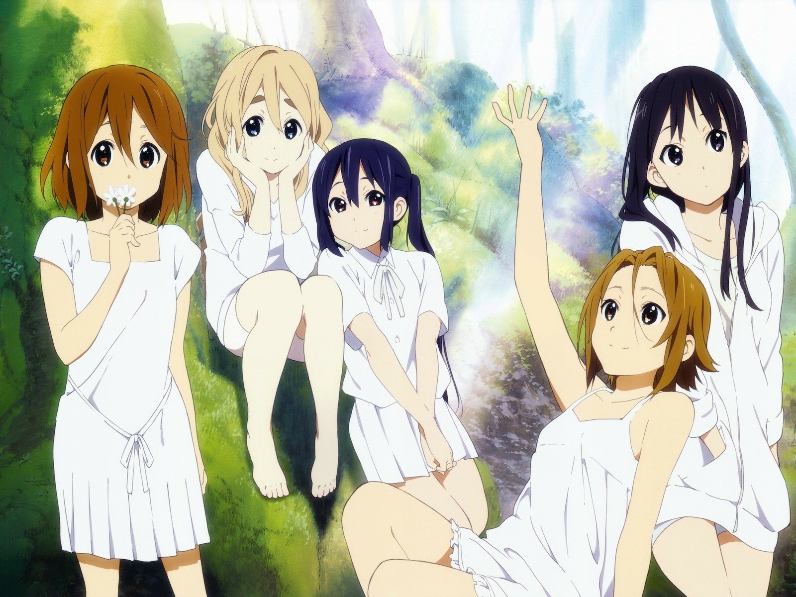 K-ON! HD Wallpaper: Azusa, Tsumugi, Ritsu, Yui & Mio in Serene Harmony ...