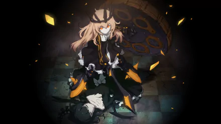 A striking HD wallpaper featuring Dead Master and Chariot from Black Rock Shooter, showcasing a dramatic scene filled with dynamic poses and vibrant colors.