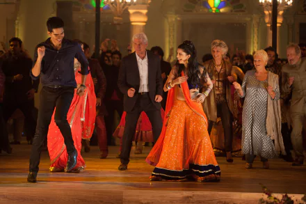 Richard Gere Maggie Smith Tina Desai Dev Patel movie The Second Best Exotic Marigold Hotel HD Desktop Wallpaper | Background Image