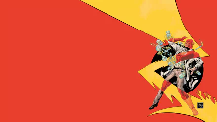 A vibrant comic-themed wallpaper featuring dynamic action, showcasing characters in bold colors against a striking red and yellow backdrop, enhancing any desktop background.