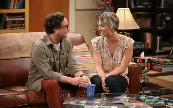 Johnny Galecki Leonard Hofstadter Kaley Cuoco Penny (The Big Bang Theory) TV Show The Big Bang Theory HD Desktop Wallpaper | Background Image