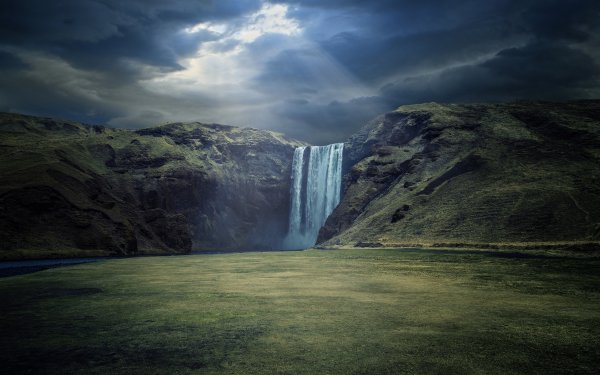 Tierra/Naturaleza Skógafoss Cascadas Cascada Nube Rayo de sol Islandia Fondo de pantalla HD | Fondo de Escritorio