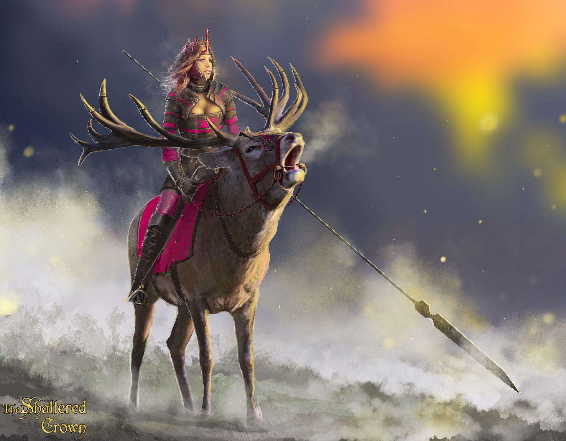 Aurora Stag Valkyrie — 4K Ultra HD Fantasy Wallpaper by Filip Dudek ...
