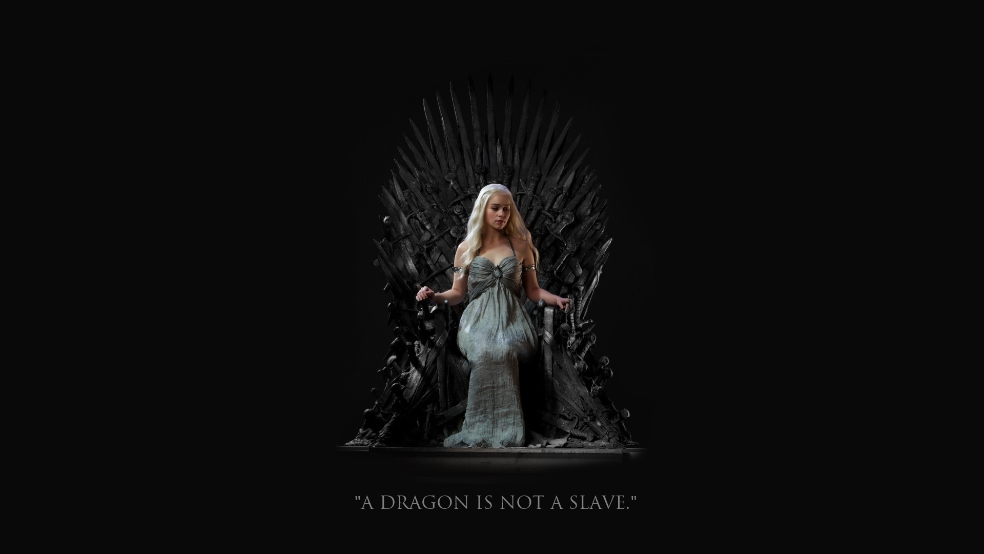 Daenerys sitting on the Iron Throne
