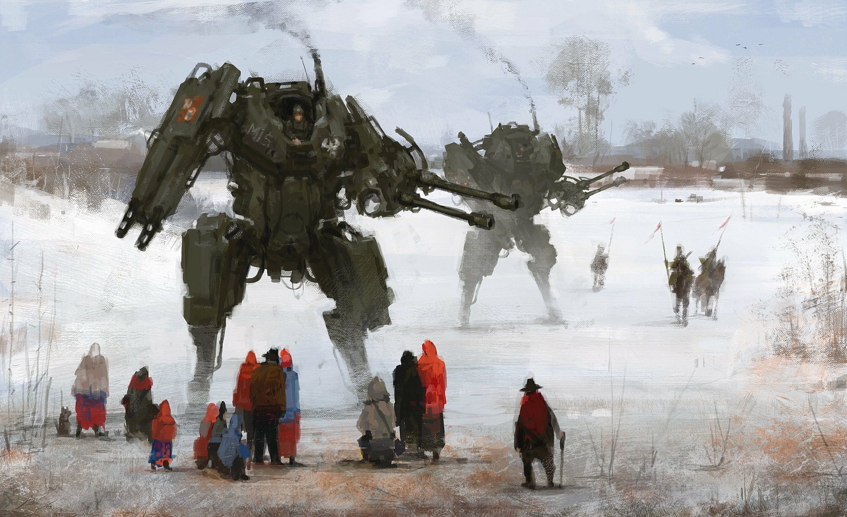 Download Sci Fi Robot Wallpaper by Jakub Rozalski | 1742x1063 ...