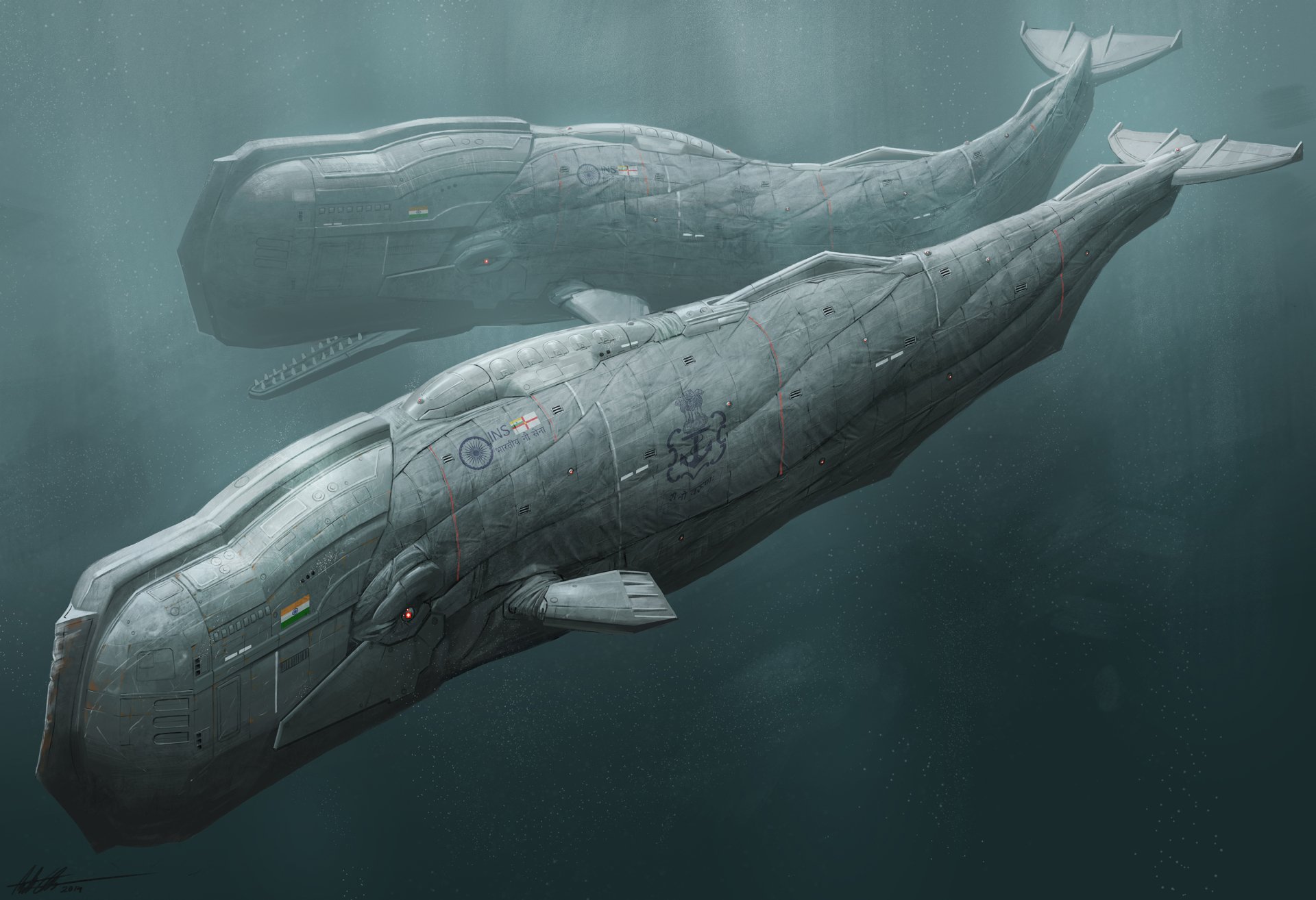 Download Whale Sci Fi Robot  HD Wallpaper by Robert Chew