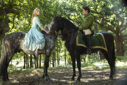 Richard Madden Lily James movie Cinderella (2015) HD Desktop Wallpaper | Background Image