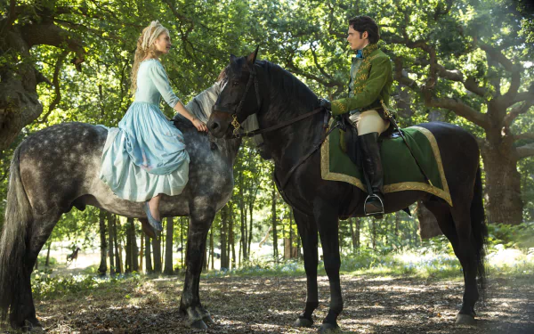 Richard Madden Lily James movie Cinderella (2015) HD Desktop Wallpaper | Background Image