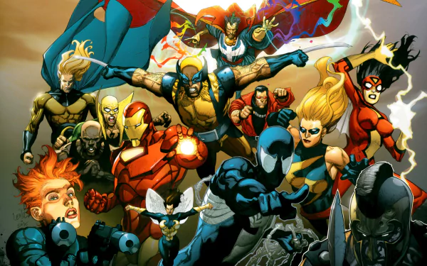 Janet van Dyne Wonder Man Wolverine Ms. Marvel Doctor Strange Spider-Woman spider man Wasp (Marvel Comics) Iron Fist (Marvel Comics) Iron Man Black Widow Comic Avengers HD Desktop Wallpaper | Background Image