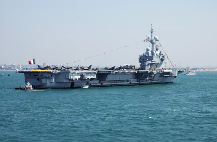 warship aircraft carrier military French Aircraft Carrier Charles De Gaulle (R91) HD Desktop Wallpaper | Background Image