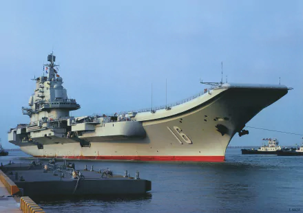 Chinese aircraft carrier Liaoning at sea, a military warship captured as a 2K Quad HD PC desktop wallpaper background.