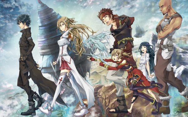 Anime Sword Art Online Kirito Asuna Yuuki Silica Klein Yui Agil Aincrad HD Wallpaper | Background Image
