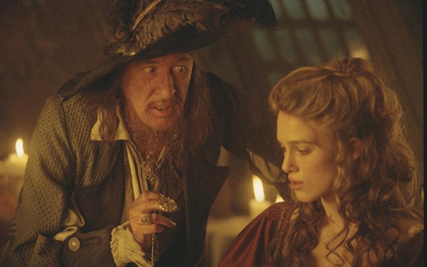 Movie Pirates Of The Caribbean: The Curse Of The Black Pearl Pirates Of The Caribbean Keira Knightley Elizabeth Swann Geoffrey Rush Hector Barbossa HD Wallpaper | Background Image