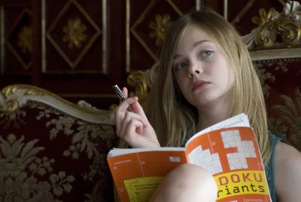 Elle Fanning in a scene from the movie Somewhere, featured in a 4K Ultra HD PC desktop wallpaper and background.