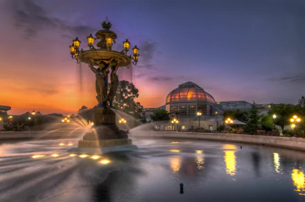 man made Bartholdi Fountain HD Desktop Wallpaper | Background Image