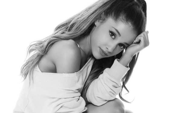 Celebrity Ariana Grande Singer Monochrome Black & White HD Wallpaper | Background Image