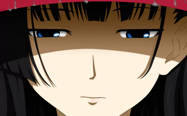 A close-up of Rea Sanka from the anime Sankarea, featuring her distinct expression under a red hat. This HD wallpaper captures the essence of the character beautifully.
