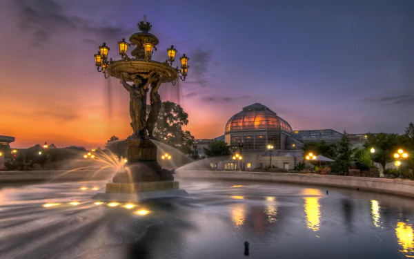 man made Bartholdi Fountain HD Desktop Wallpaper | Background Image