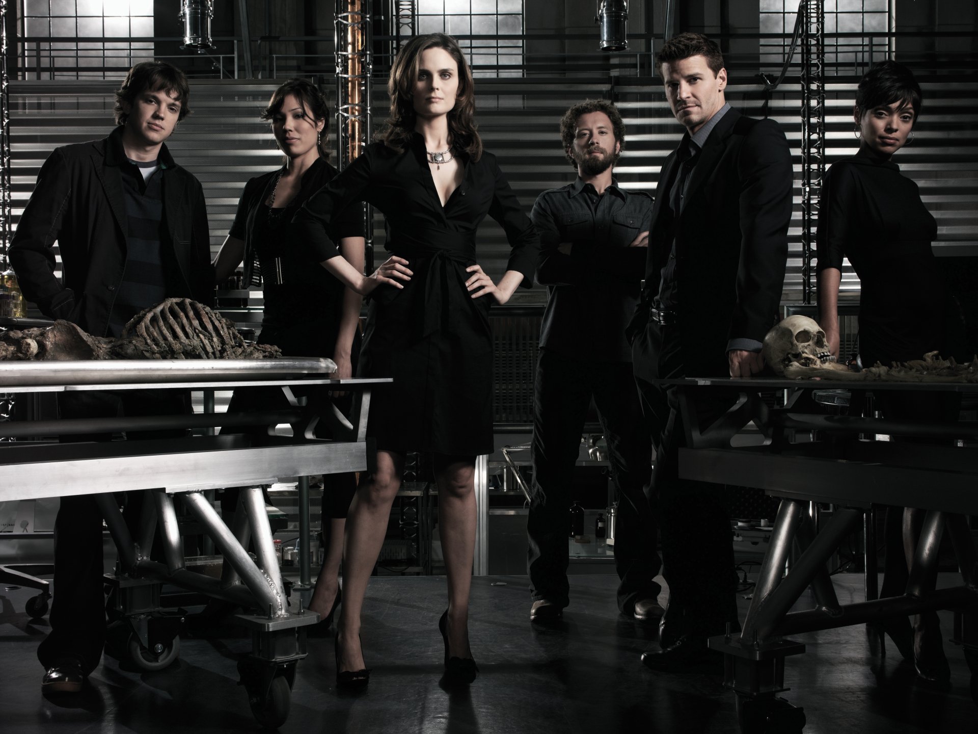 Download Zack Addy Eric Millegan Camille Saroyan Tamara Taylor Jack Hodgins T.J. Thyne Angela Montenegro Michaela Conlin Emily Deschanel Temperance Brennan Seeley Booth David Boreanaz TV Show Bones 4k Ultra HD Wallpaper