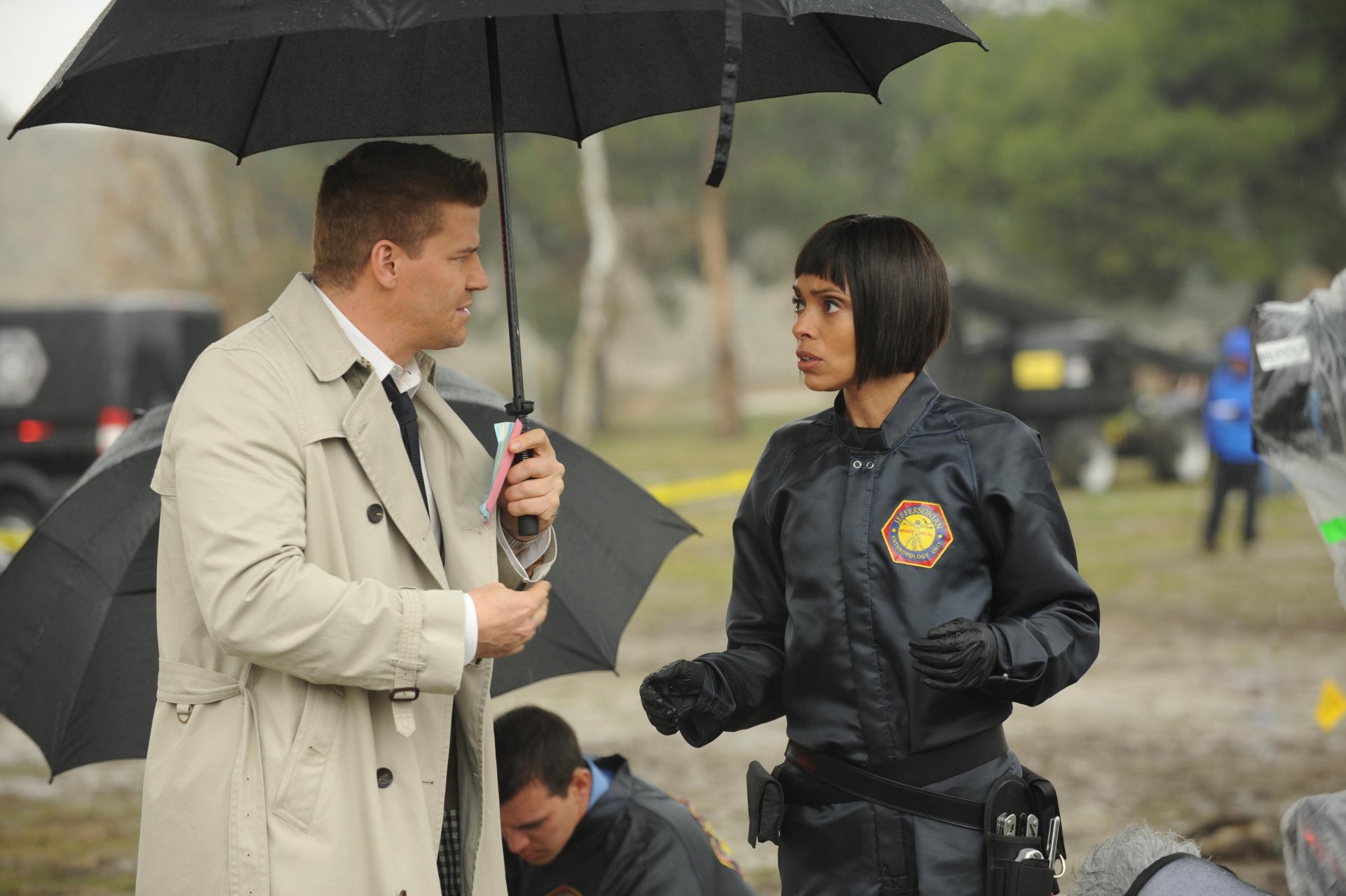 Download Camille Saroyan Tamara Taylor Seeley Booth David Boreanaz TV Show Bones 4k Ultra HD Wallpaper