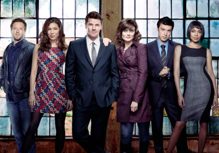 Lance Sweets John Francis Daley Camille Saroyan Tamara Taylor Jack Hodgins T.J. Thyne Angela Montenegro Michaela Conlin Emily Deschanel Temperance Brennan Seeley Booth David Boreanaz TV Show Bones (TV Show) HD Desktop Wallpaper | Background Image