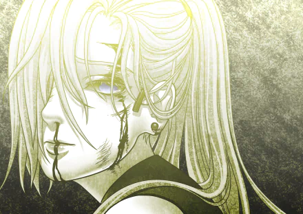 A striking HD wallpaper featuring Ino Yamanaka from the anime Naruto, showcasing a dramatic expression with long, flowing hair and intricate details.