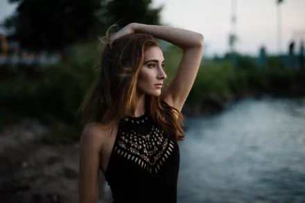 brunette woman model HD Desktop Wallpaper | Background Image