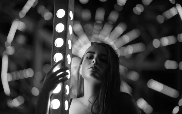 bokeh Black & White woman model HD Desktop Wallpaper | Background Image