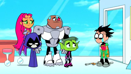 Dick Grayson Robin (DC Comics) Beast Boy Cyborg (DC Comics) Raven (DC Comics) Starfire (DC Comics) TV Show Teen Titans Go! HD Desktop Wallpaper | Background Image