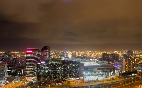 building horizon cityscape light night sky England man made manchester HD Desktop Wallpaper | Background Image