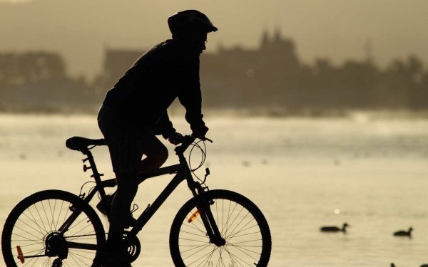Photography People Bike Bicycle Silhouette HD Wallpaper | Background Image
