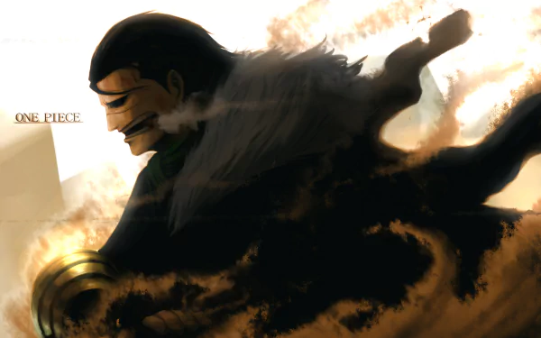 A dynamic HD wallpaper featuring Crocodile from One Piece, showcasing the anime's distinctive art style and character energy in a striking background.