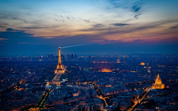 Man Made Paris Cities France City Sunset Building Eiffel Tower HD Wallpaper | Background Image