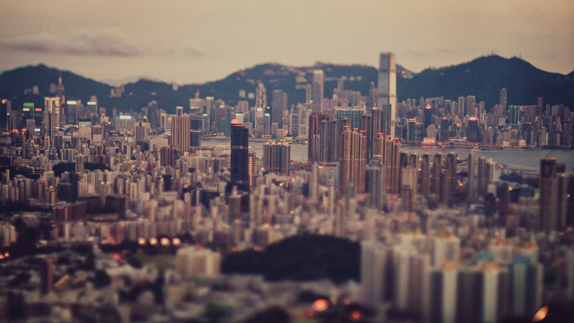 Download Hong Kong Place City Photography Tilt Shift HD Wallpaper