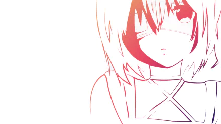 HD anime desktop wallpaper featuring Rikka Takanashi from Love Chunibyo & Other Delusions with a minimalistic, red-toned line art style.