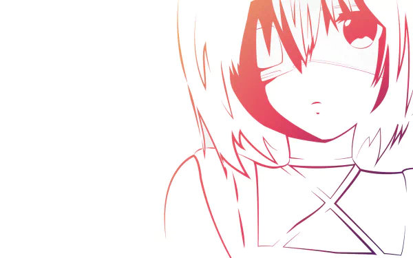 HD anime desktop wallpaper featuring Rikka Takanashi from Love Chunibyo & Other Delusions with a minimalistic, red-toned line art style.