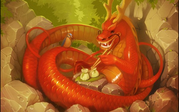 Fantasy Chinese Dragon Dragon Bird HD Wallpaper | Background Image