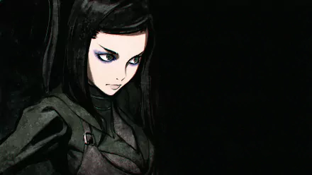 HD anime desktop wallpaper featuring a dark, intense character from Ergo Proxy against a black background.