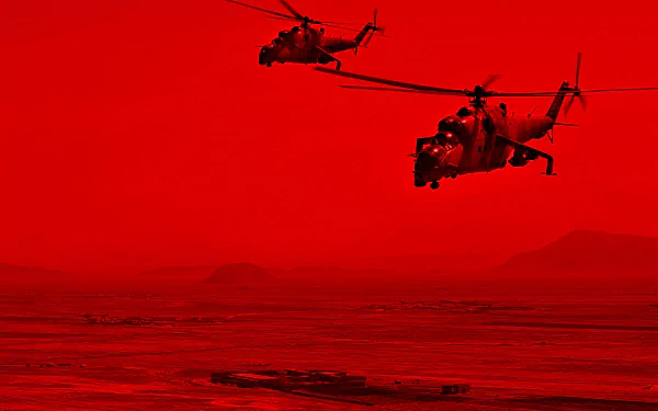 bright red military Mil Mi-24 HD Desktop Wallpaper | Background Image