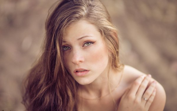 Women Model Brunette Bokeh Green Eyes HD Wallpaper | Background Image