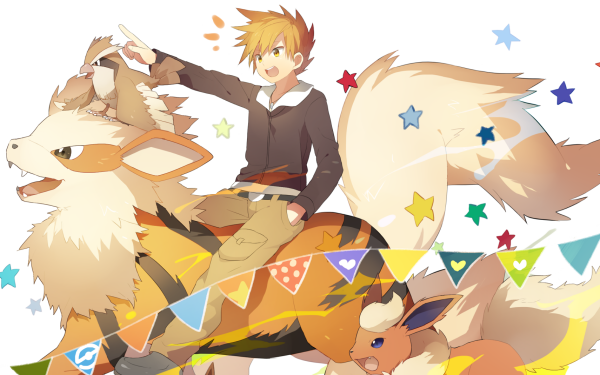 Video Game Pokemon: Red and Blue Pokémon Arcanine Pidgey Flareon Blue HD Wallpaper | Background Image