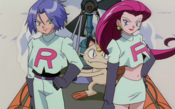 Team Rocket Meowth (Pokémon) Jessie (Pokémon) James (Pokémon) Anime Pokémon: The Movie 2000 HD Desktop Wallpaper | Background Image